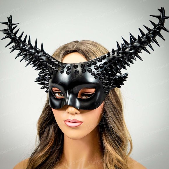 3D Fairy Deer Devil Horn Women Headband Face Mask - Picture 2 of 3